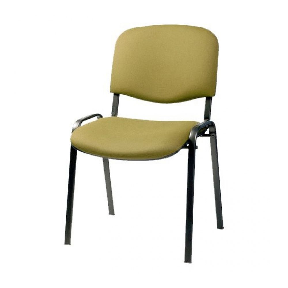 Посетителски стол TAURUS TN C, дамаска пепит, черна метална база, без подлакътници, бежов/кафяв