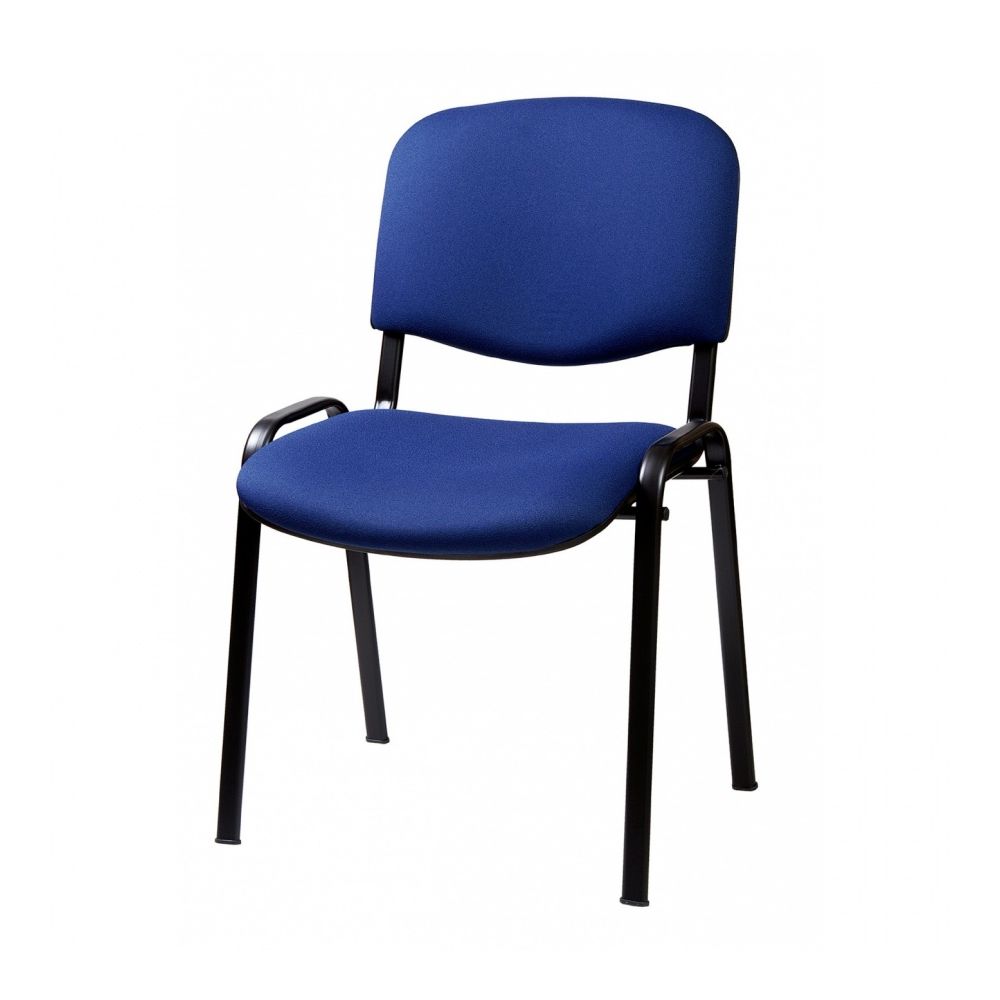 Посетителски стол TAURUS TN S, еко кожа, черна метална база, без подлакътници, син