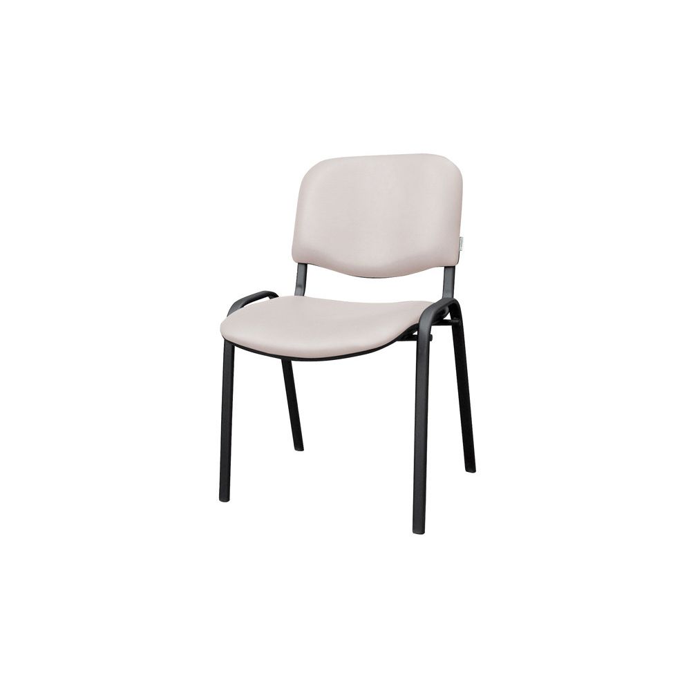 Посетителски стол TAURUS TN S, еко кожа, черна метална база, без подлакътници , светлобежов