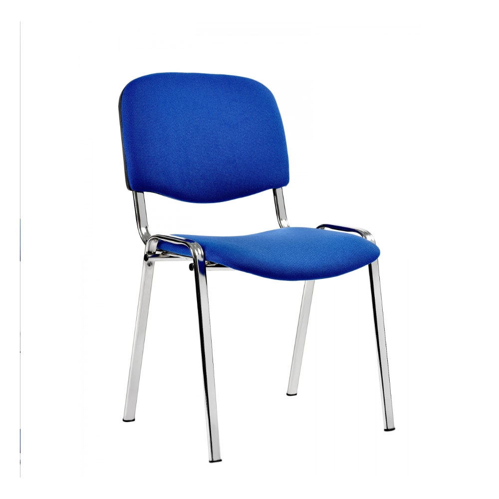 Посетителски стол TAURUS TNT, еко кожа, хромирана база, без подлакътници, син