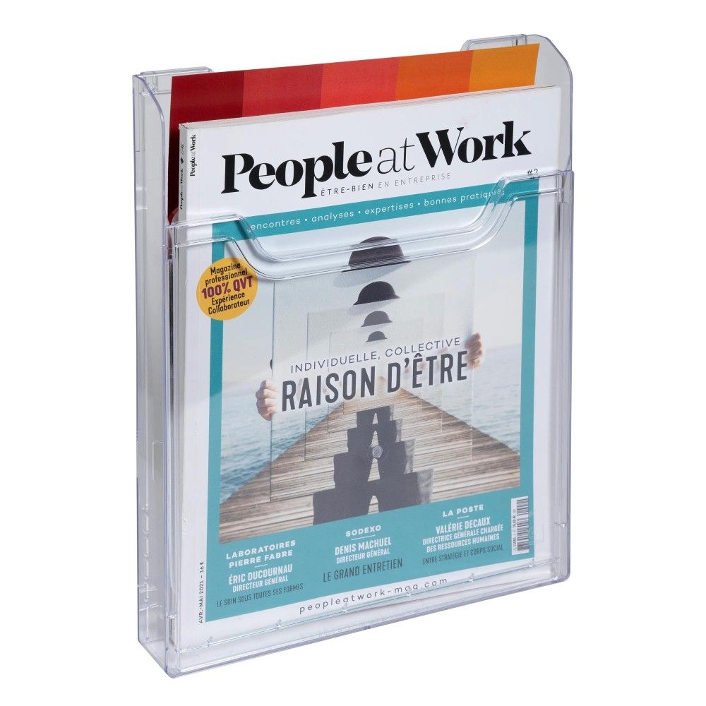 Поставка за брошури EXACOMPTA, за стена, А4, 38x239x300 мм, вертикална, кристална, 1 отделение