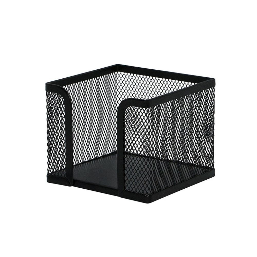 Поставка за хартиено кубче Q-CONNECT, 95х95х80 мм, метална мрежа, черна