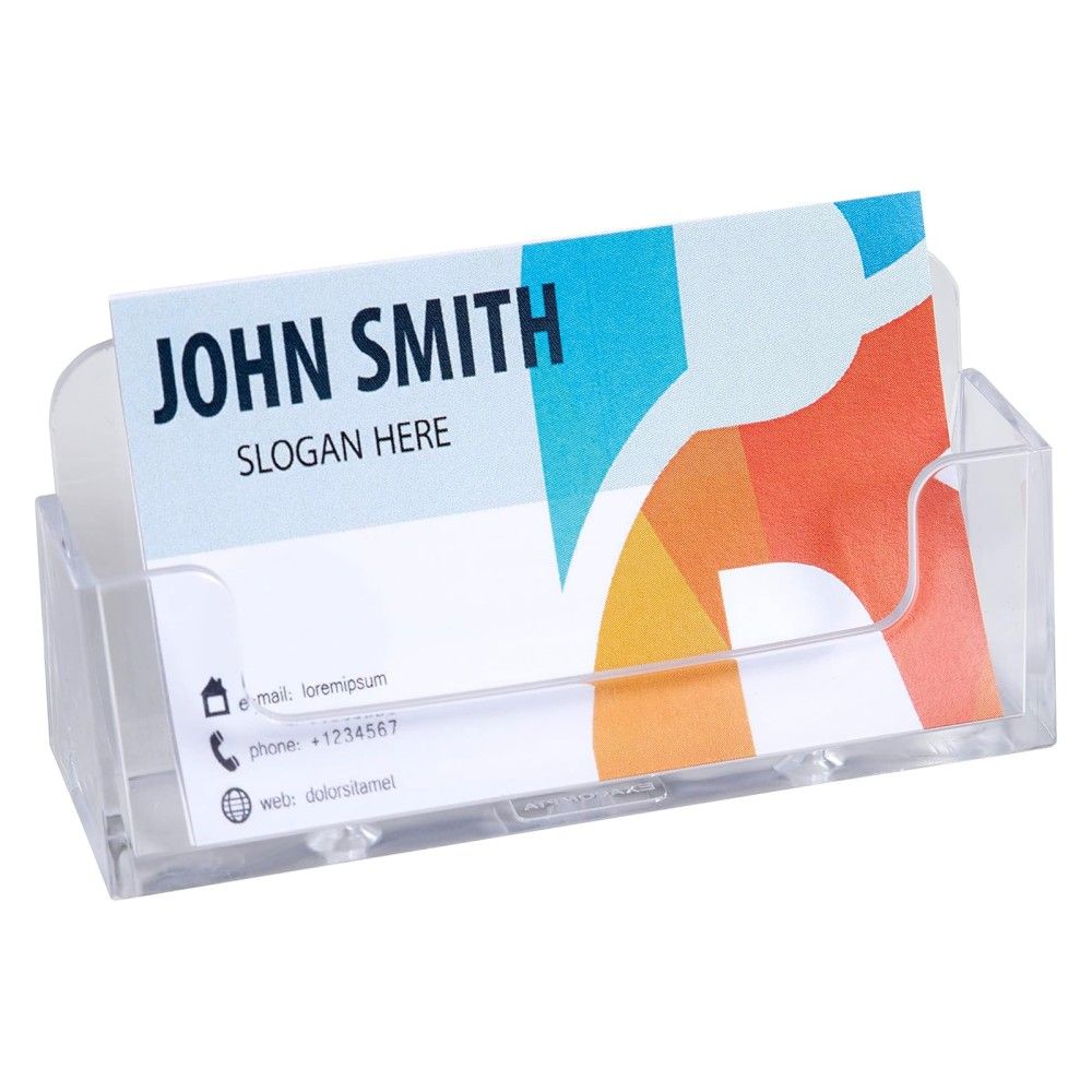 Поставка за визитки EXACOMPTA, 34x102x47 мм, настолна, кристална, 1 отделение