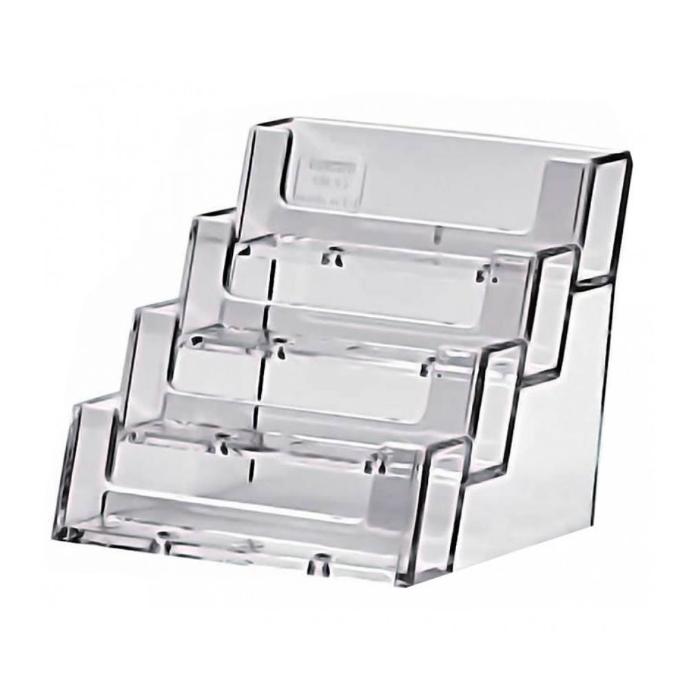 Поставка за визитки Taymar, 100x90х100 мм, 4 отделения, кристална