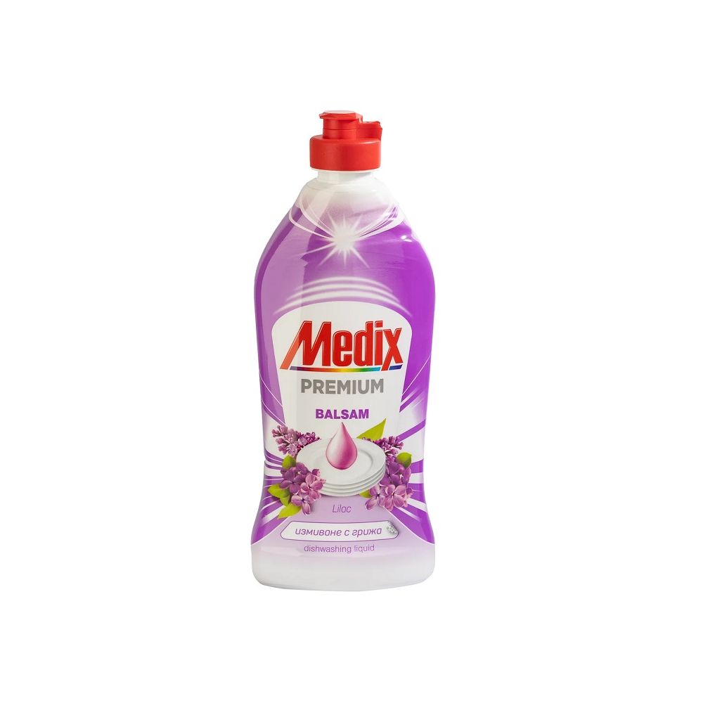 Препарат за съдове Medix Premium Balsam, Lilac с балсам, аромат люляк, 750 мл