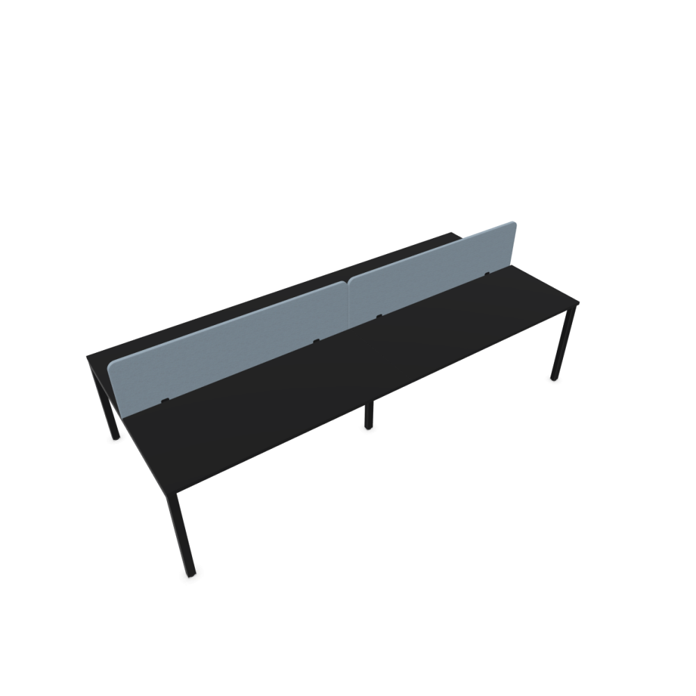 Работна станция с четири места CS5040 Workbench, черен панел,черна рамка,3200x1400x740 мм,25мм,черна