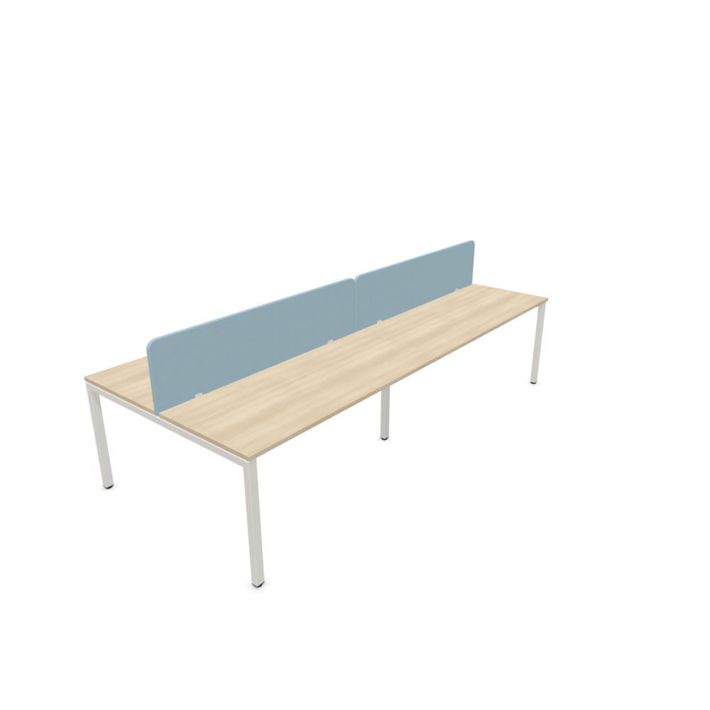Работна станция с четири места CS5040 Workbench, сив панел, бяла рамка,3200x1400x740 мм,25мм,акация