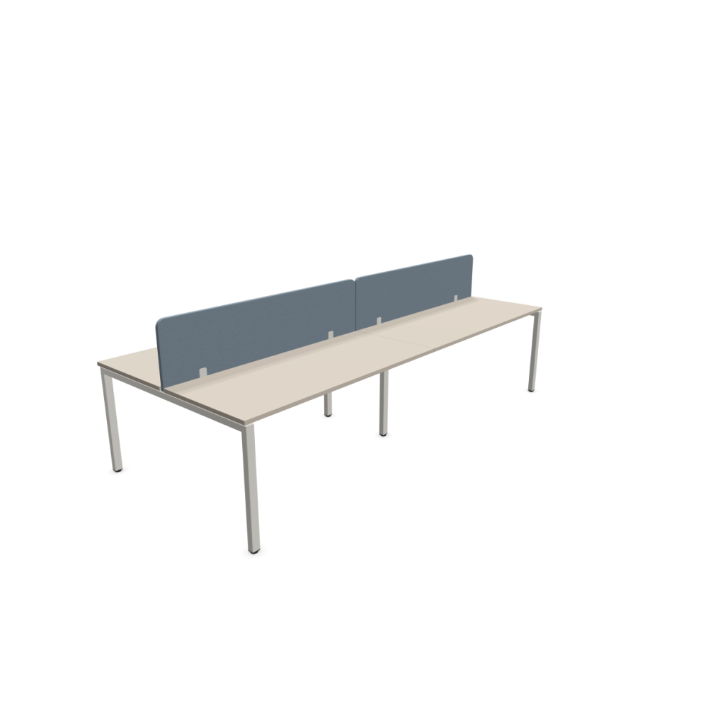 Работна станция с четири места CS5040 Workbench, сив панел, бяла рамка,3200x1400x740 мм,25мм,кашмир