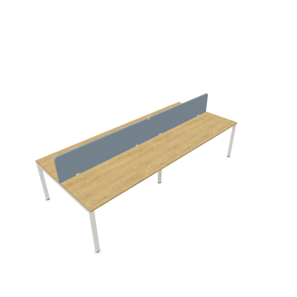 Работна станция с четири места CS5040 Workbench, сив панел, бяла рамка,3200x1400x740 мм,ПДЧ 25мм,дъб