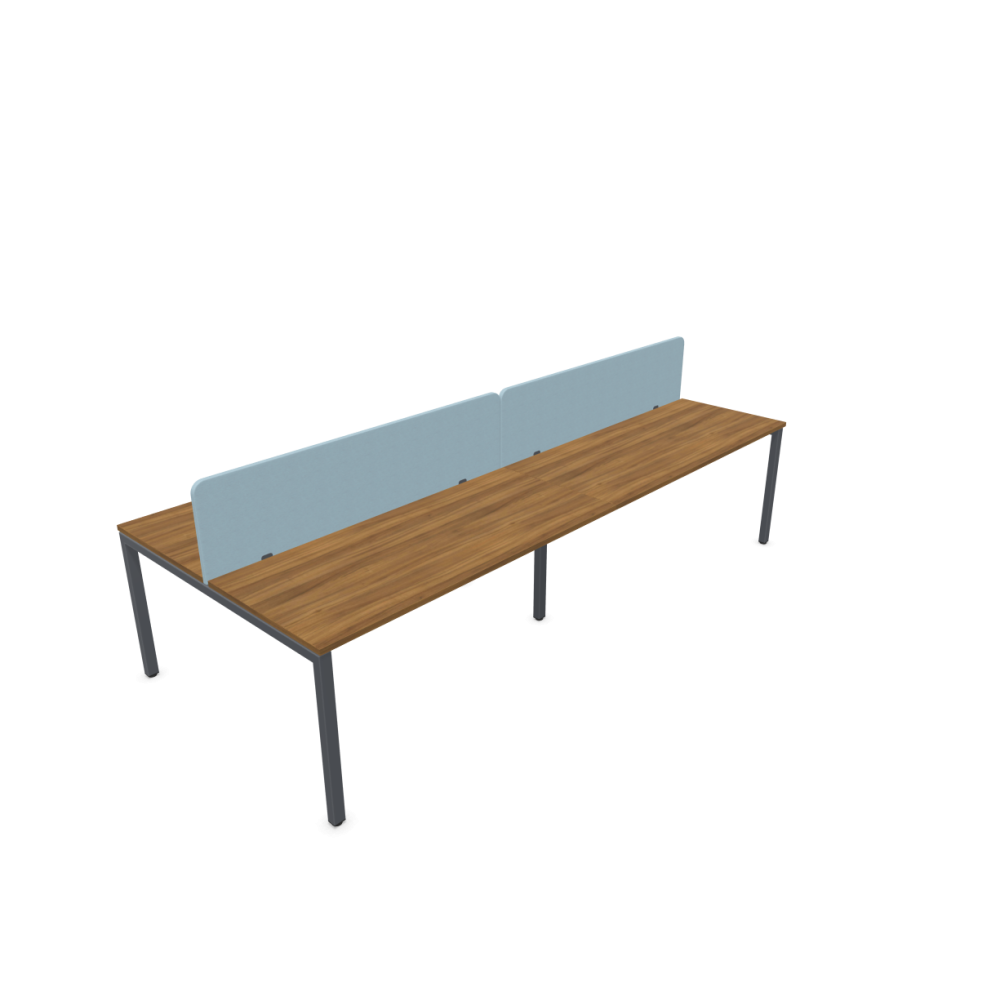 Работна станция с четири места CS5040 Workbench, сив панел, сива рамка,3200x1400x740 мм, 25мм,орех