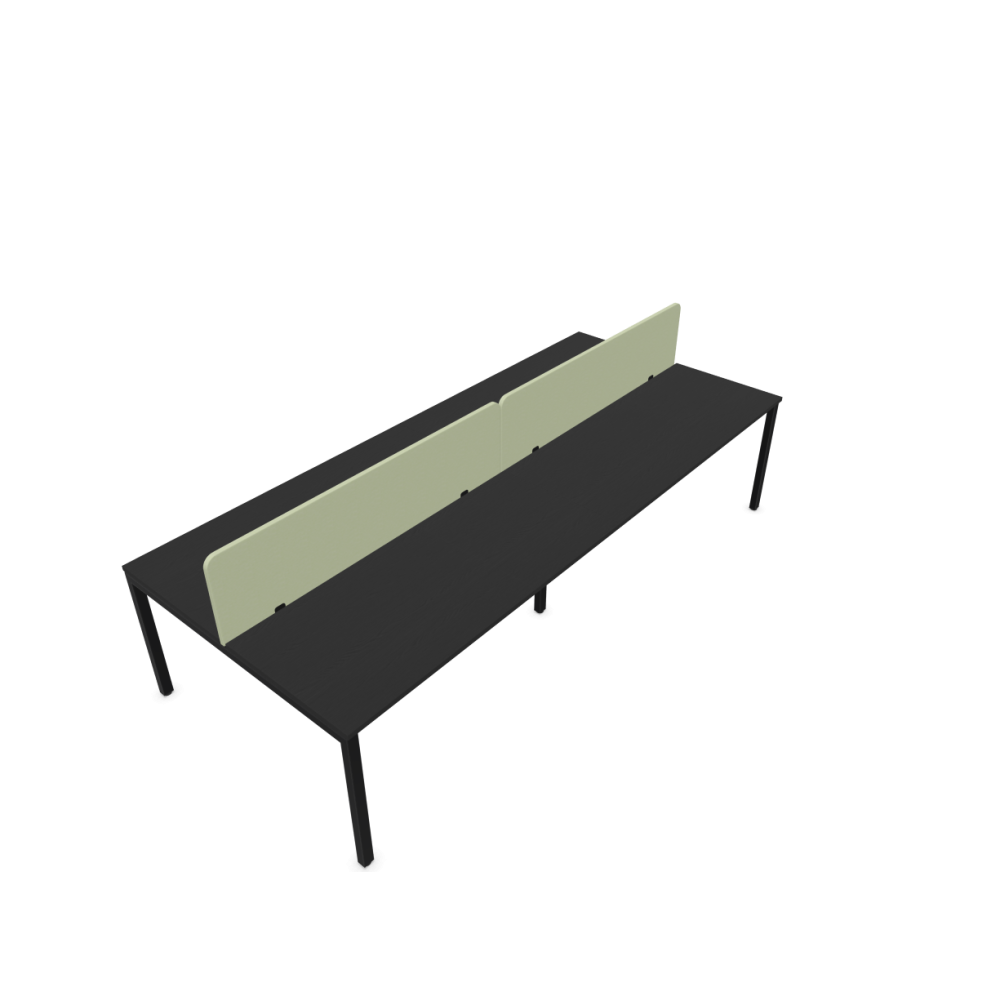 Работна станция с четири места CS5040 Workbench,зелен панел,черна рамка,3200x1400x740 мм,25мм,графит