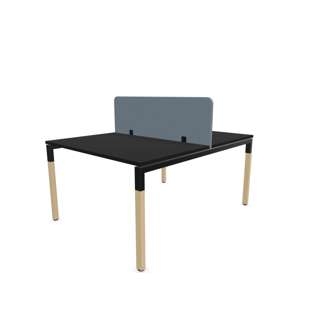 Работна станция с две места CS5040 Workbench, черен панел,черна рамка,1200x1600x740 мм, 25мм,черна