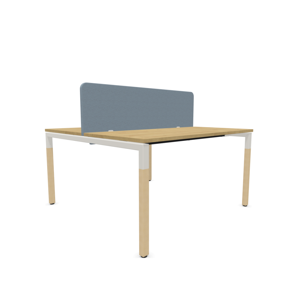 Работна станция с две места CS5040 Workbench, сив панел, бяла рамка,1200x1600x740 мм, ПДЧ 25мм, дъб