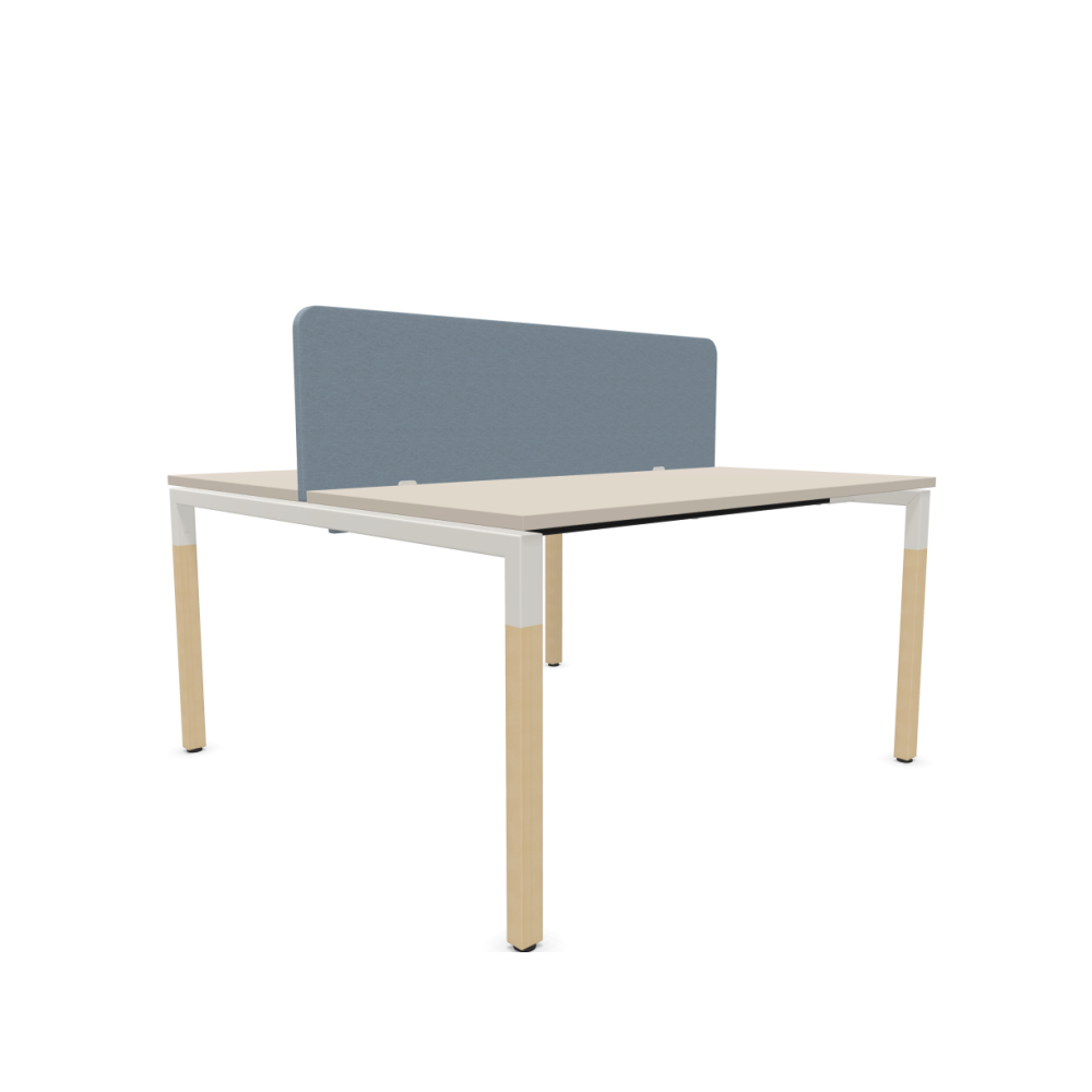 Работна станция с две места CS5040 Workbench, сив панел, бяла рамка,1200x1600x740 мм,ПДЧ 25мм,кашмир