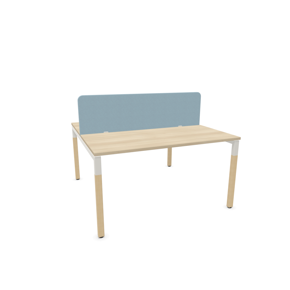 Работна станция с две места CS5040 Workbench, сив панел, бяла рамка,1400x1400x740 мм,ПДЧ 25мм,акация