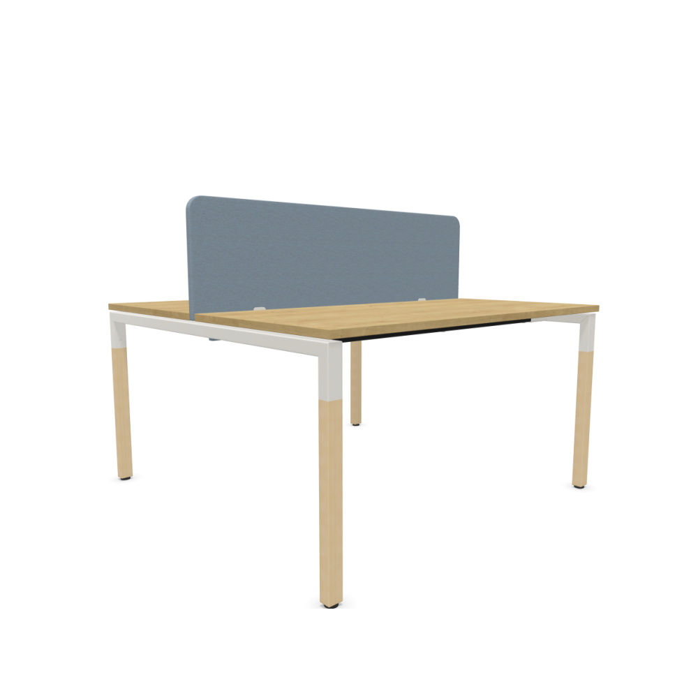 Работна станция с две места CS5040 Workbench,сив панел, бяла рамка,1400x1400x740 мм, ПДЧ 25мм, дъб