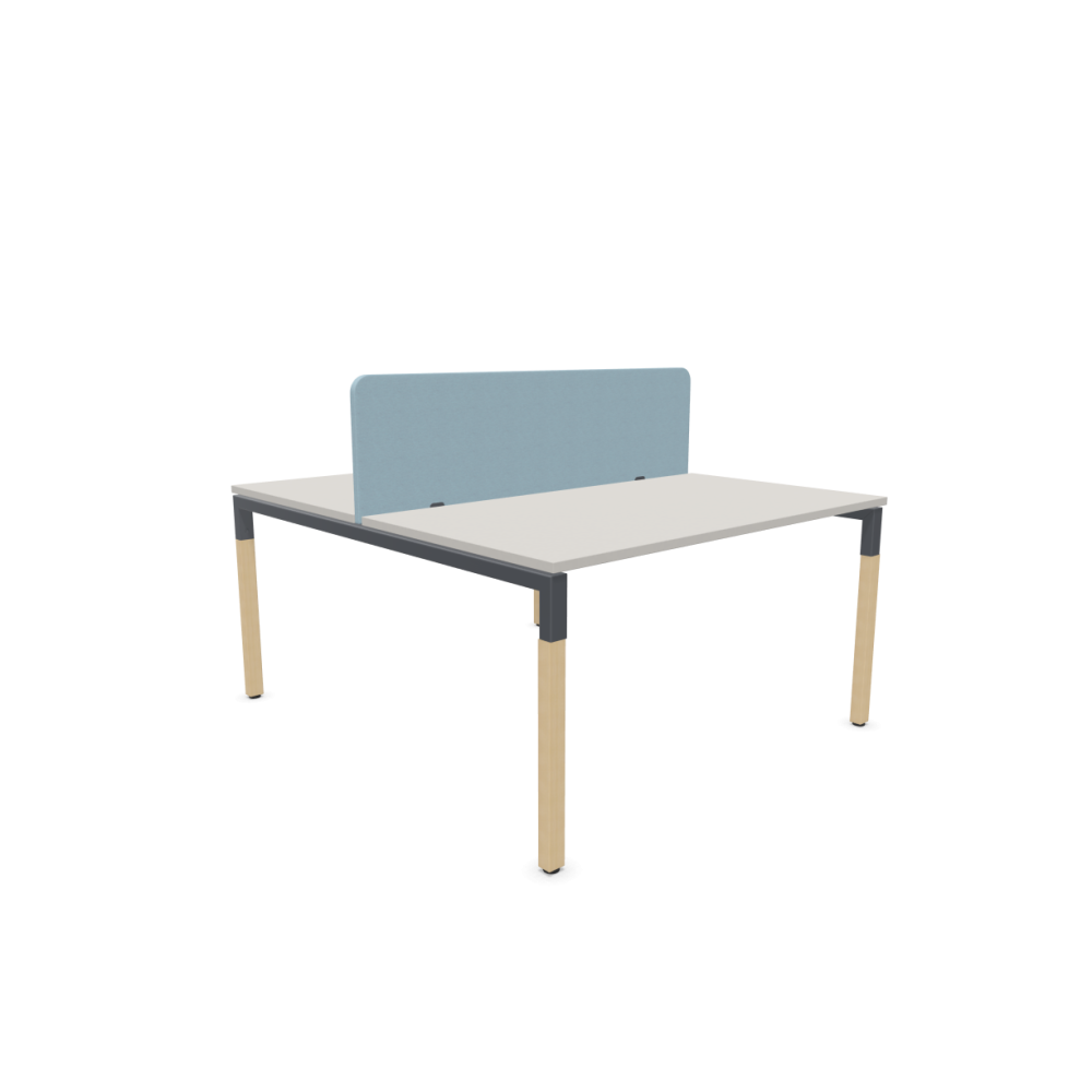 Работна станция с две места CS5040 Workbench, сив панел, сива рамка,1400x1600x740 мм, ПДЧ 25мм,сива