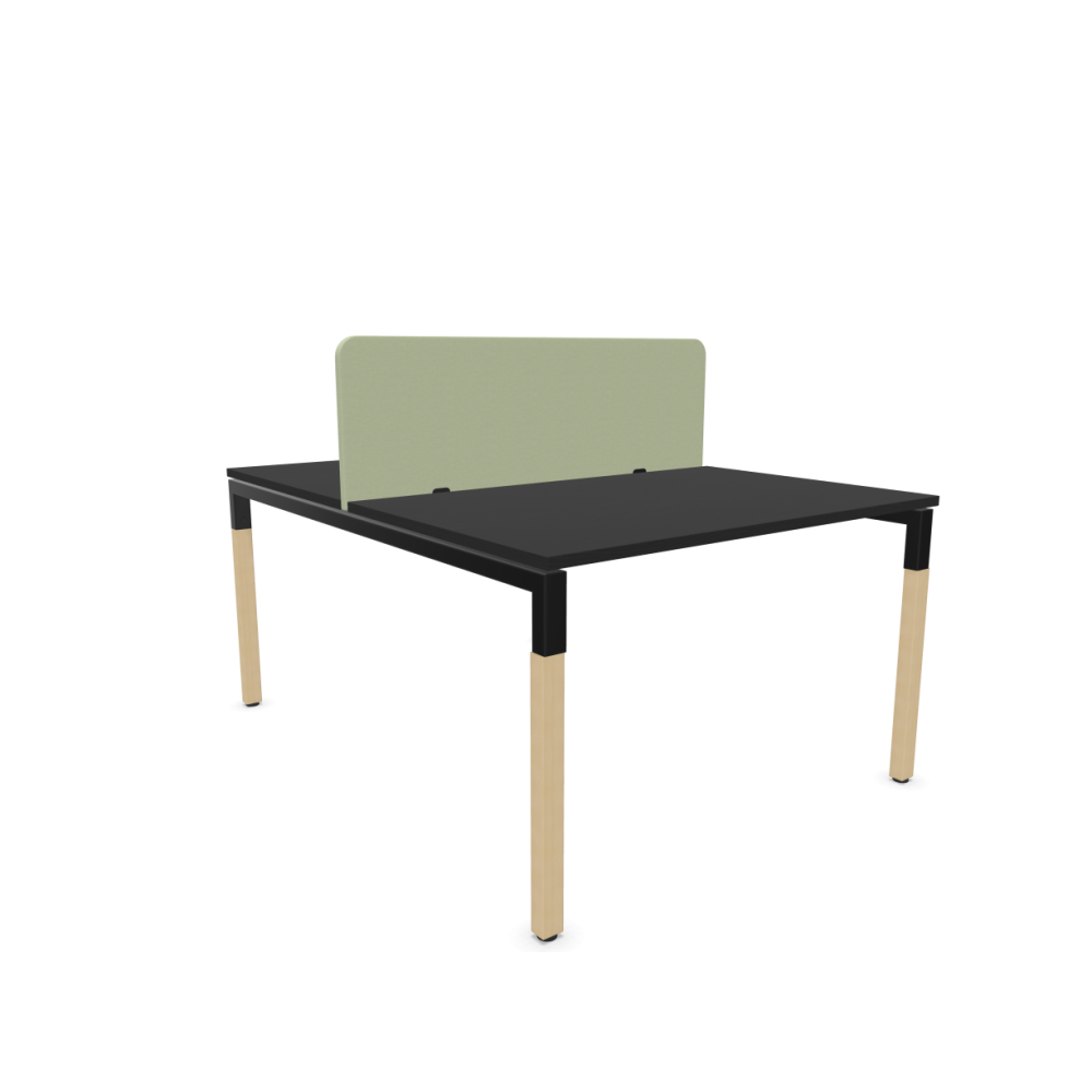 Работна станция с две места CS5040 Workbench, зелен панел,черна рамка,1200x1600x740 мм,25мм,графит