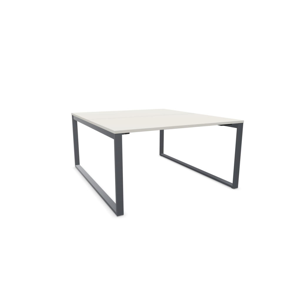 Работна станция с две места SQart Workbench, сива рамка, 1400x1600x740 мм, ПДЧ 25мм, светлосиво