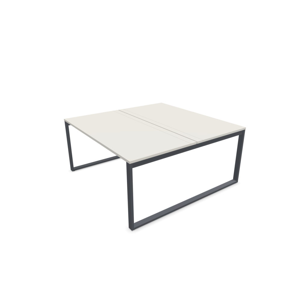 Работна станция с две места SQart Workbench, сива рамка, 1600x1600x740 мм, ПДЧ 25мм, светлосиво