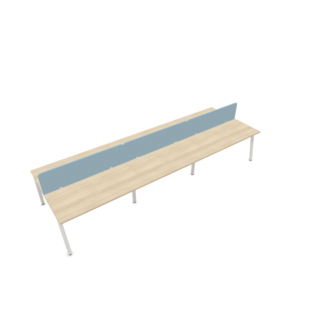 Работна станция с шест места CS5040 Workbench,сив панел, бяла рамка,4200x1400x740 мм,ПДЧ 25мм,акация