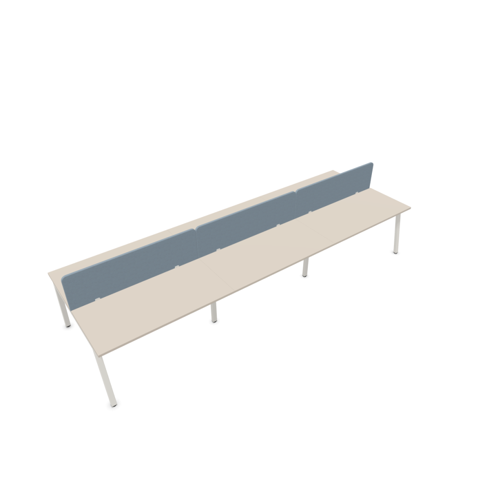 Работна станция с шест места CS5040 Workbench,сив панел, бяла рамка,4200x1400x740 мм,ПДЧ 25мм,кашмир