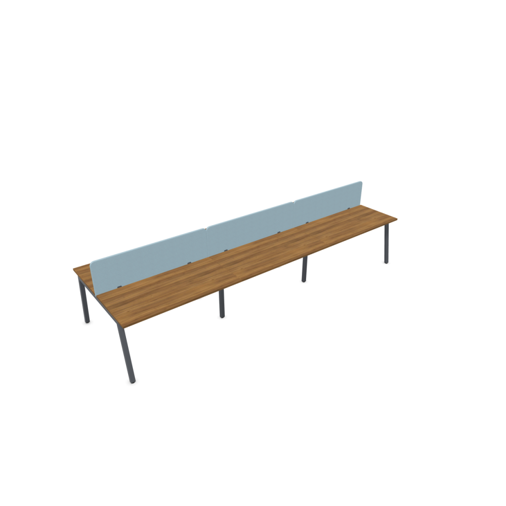 Работна станция с шест места CS5040 Workbench, сив панел, сива рамка,4200x1400x740 мм,ПДЧ 25мм,орех
