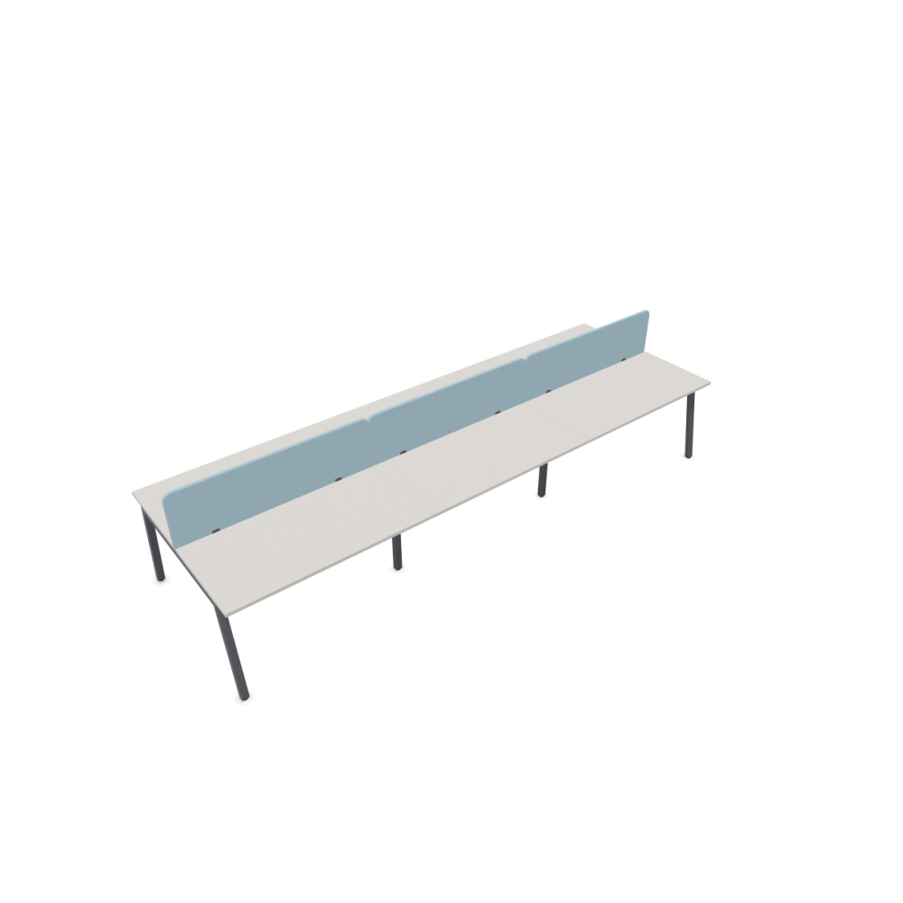 Работна станция с шест места CS5040 Workbench, сив панел, сива рамка,4200x1400x740 мм,ПДЧ 25мм,сива