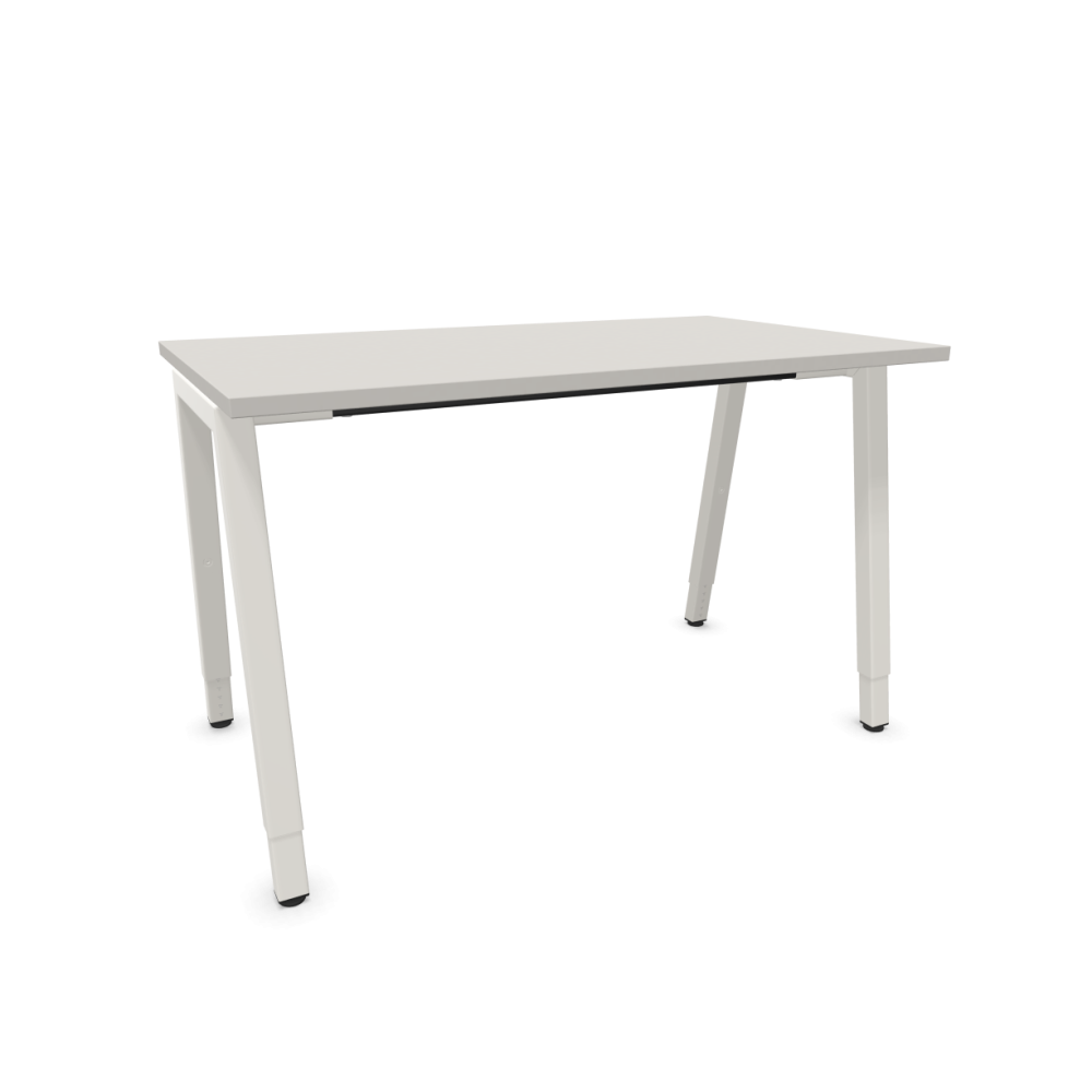 Работно бюро CS5040 A-leg, бяла рамка, 1200x700x740 мм, ПДЧ 25 мм, платиненосиво