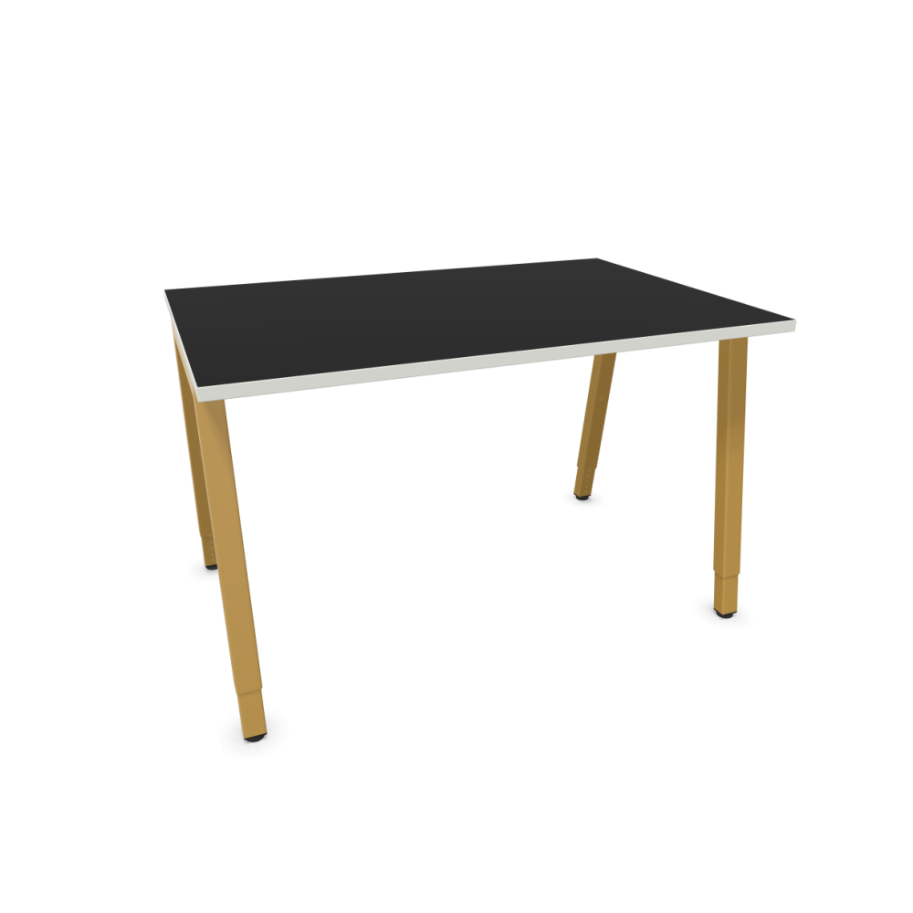 Работно бюро CS5040 A-leg, жълта рамка, 1200x800x740 мм, ПДЧ 25 мм, черно