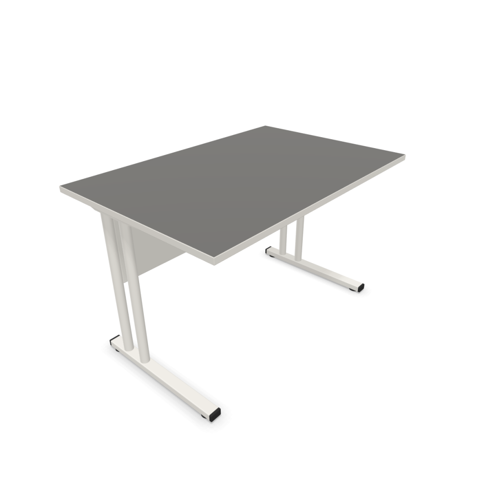Работно бюро Easy Space с бял C профил, 1200x600x740 мм, ПДЧ 25 мм, тъмносиво