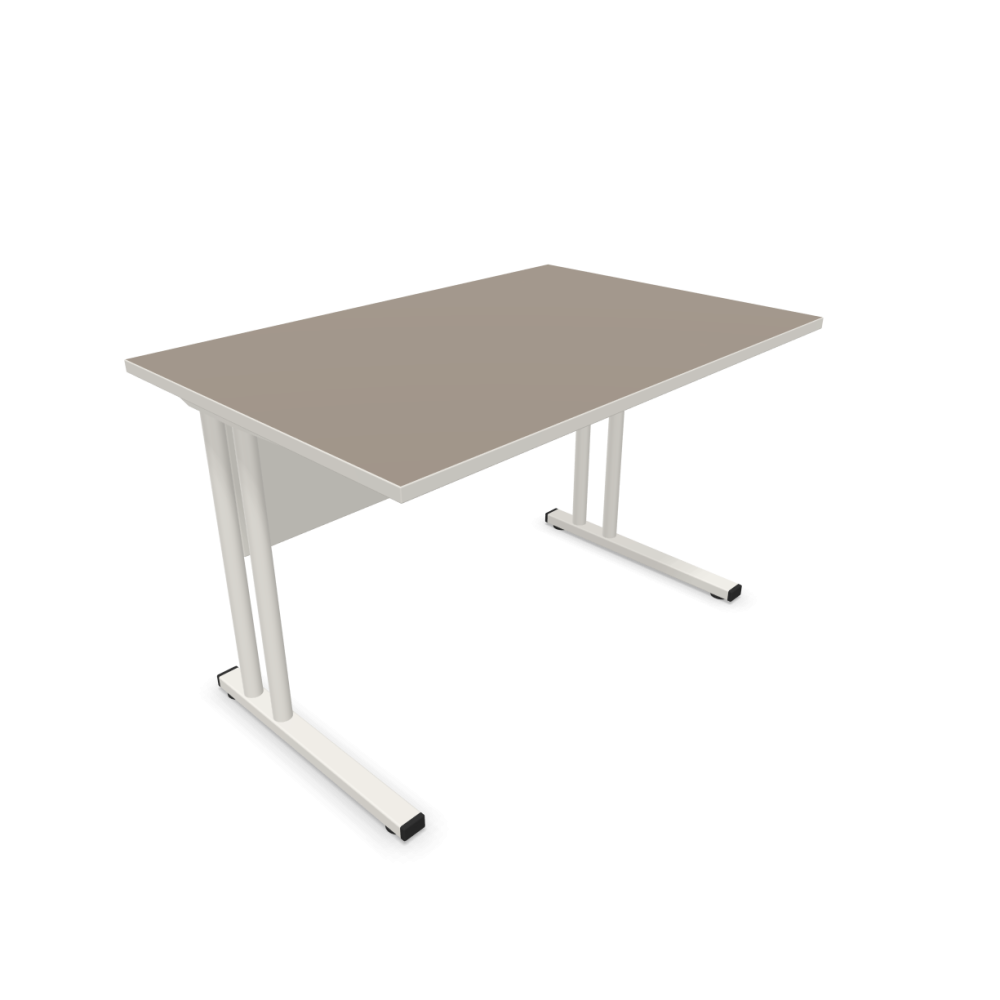 Работно бюро Easy Space с бял C профил, 1200x600x740 мм, ПДЧ 25 мм, Трюфел сиво