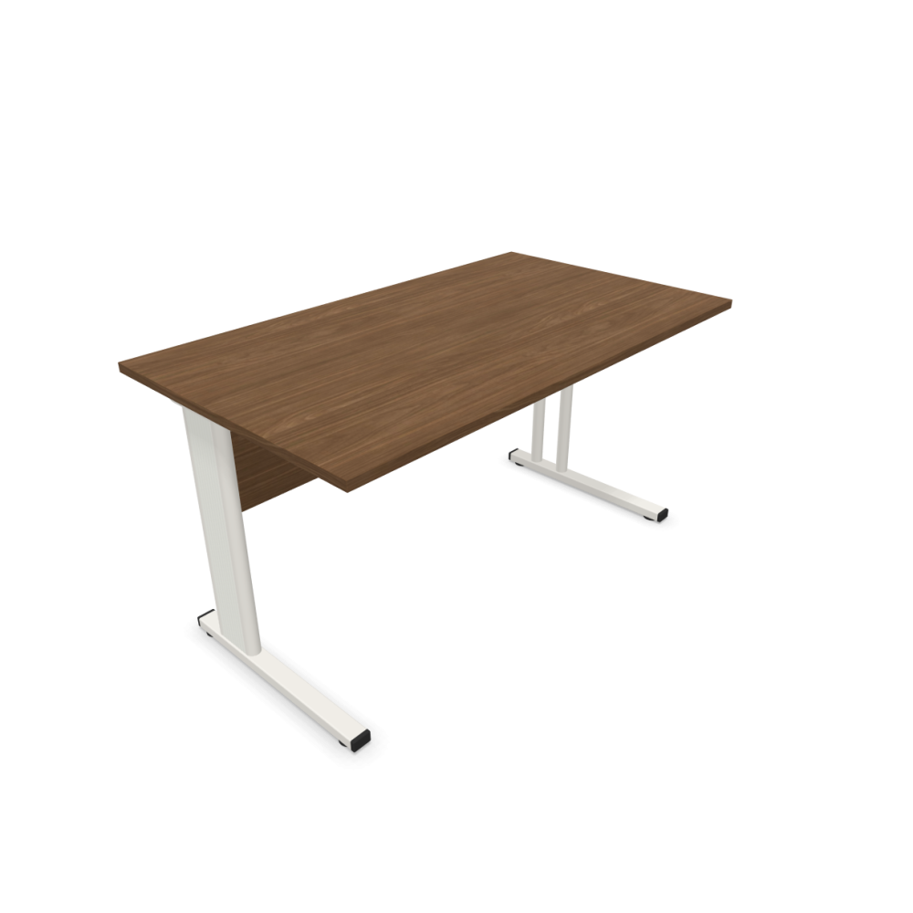 Работно бюро Easy Space с бял C профил, 1400x600x740 мм, ПДЧ 25 мм, орех Линкълн