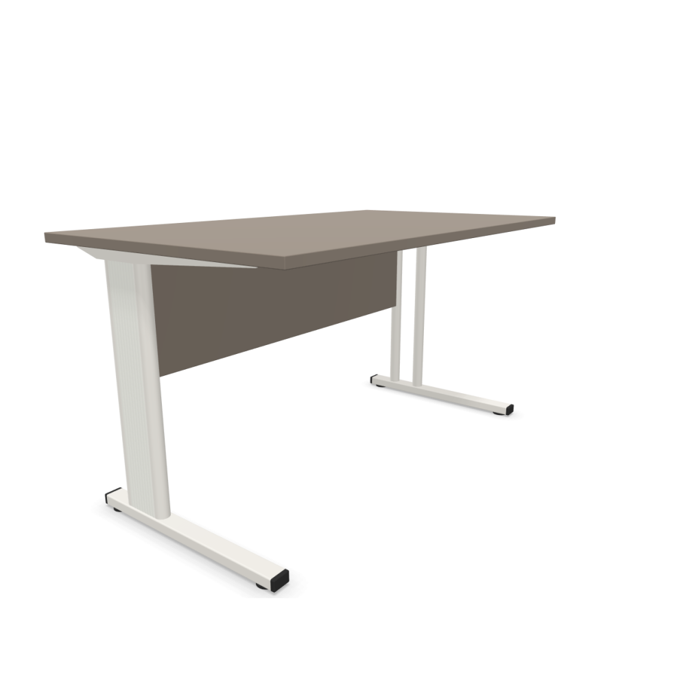 Работно бюро Easy Space с бял C профил, 1400x600x740 мм, ПДЧ 25 мм, Трюфел сиво
