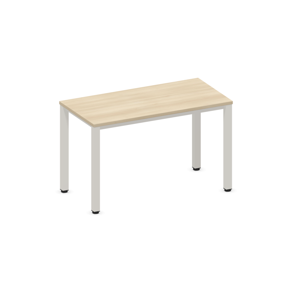 Работно бюро Easy Space с бял квадратен профил, 1200x600x740 мм, ПДЧ 25 мм, акация