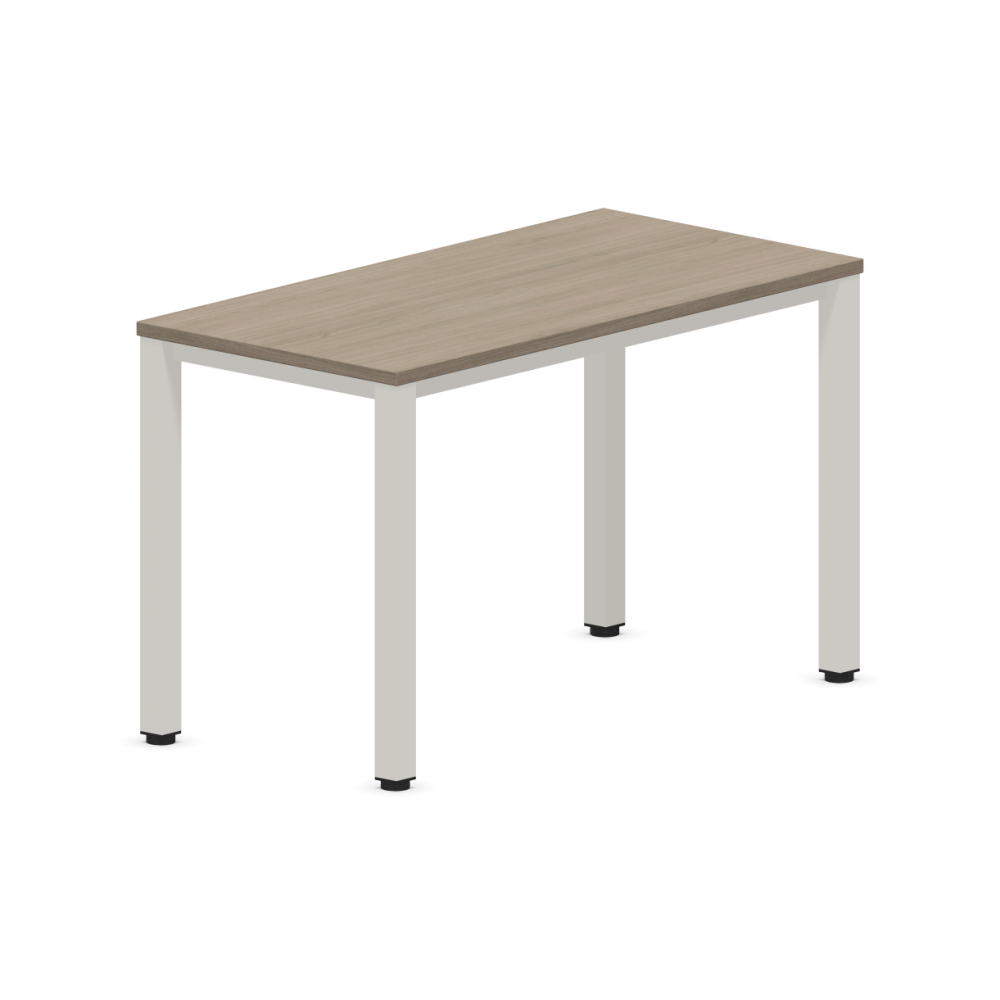 Работно бюро Easy Space с бял квадратен профил, 1200x600x740 мм, ПДЧ 25 мм, орех Виченца