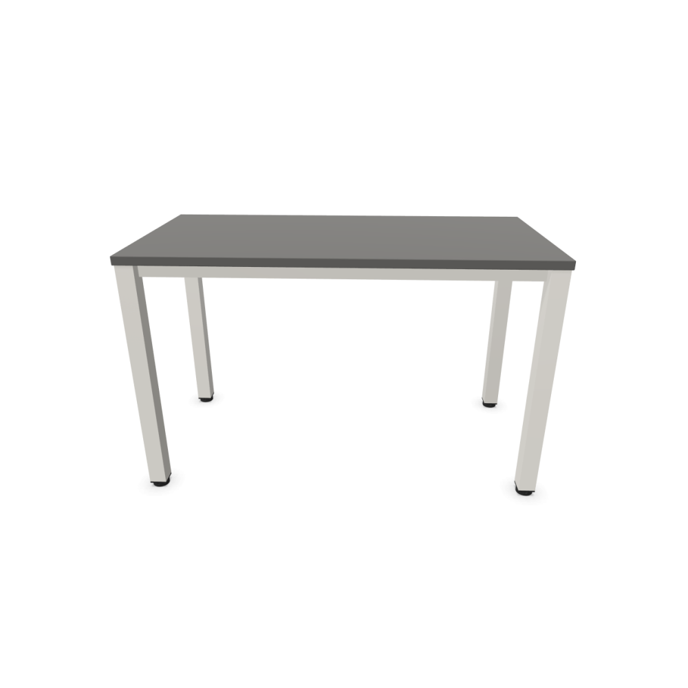 Работно бюро Easy Space с бял квадратен профил, 1200x600x740 мм, ПДЧ 25 мм, тъмносиво