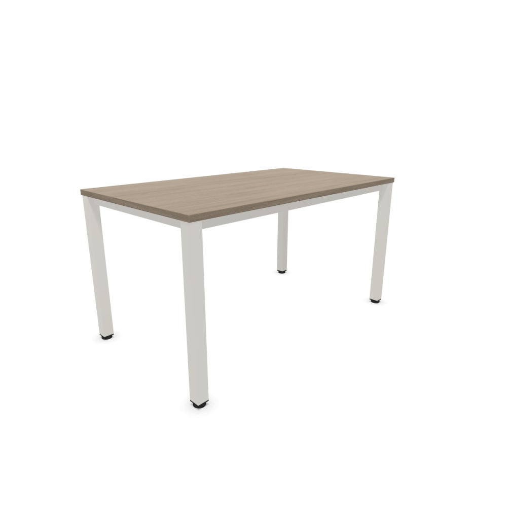 Работно бюро Easy Space с бял квадратен профил, 1200x800x740 мм, ПДЧ 25 мм, орех Виченца