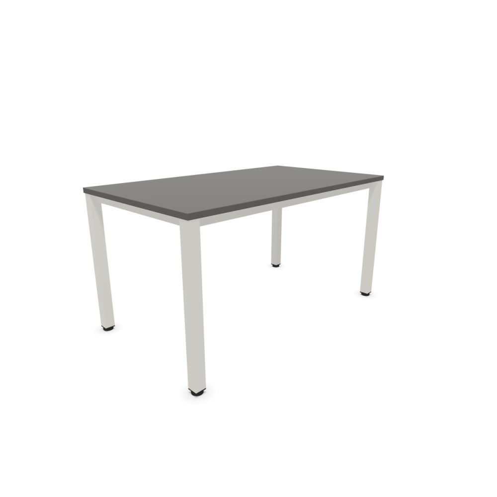 Работно бюро Easy Space с бял квадратен профил, 1200x800x740 мм, ПДЧ 25 мм, тъмносиво