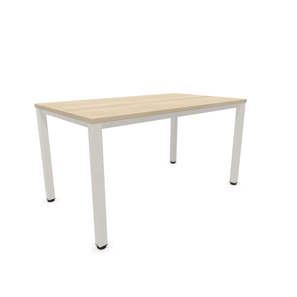 Работно бюро Easy Space с бял квадратен профил, 1400x800x740 мм, ПДЧ 25 мм, акация