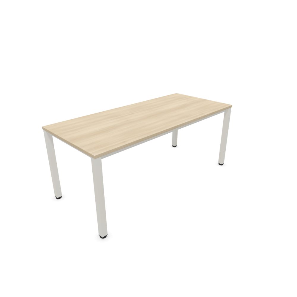 Работно бюро Easy Space с бял квадратен профил, 1800x800x740 мм, ПДЧ 25 мм, акация