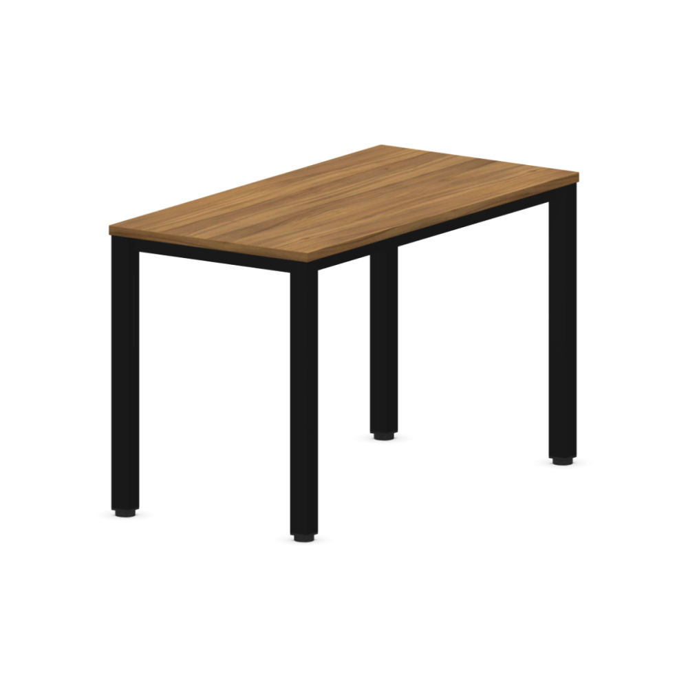 Работно бюро Easy Space с черен квадратен профил, 1200x600x740 мм, ПДЧ 25 мм,орех Дижон