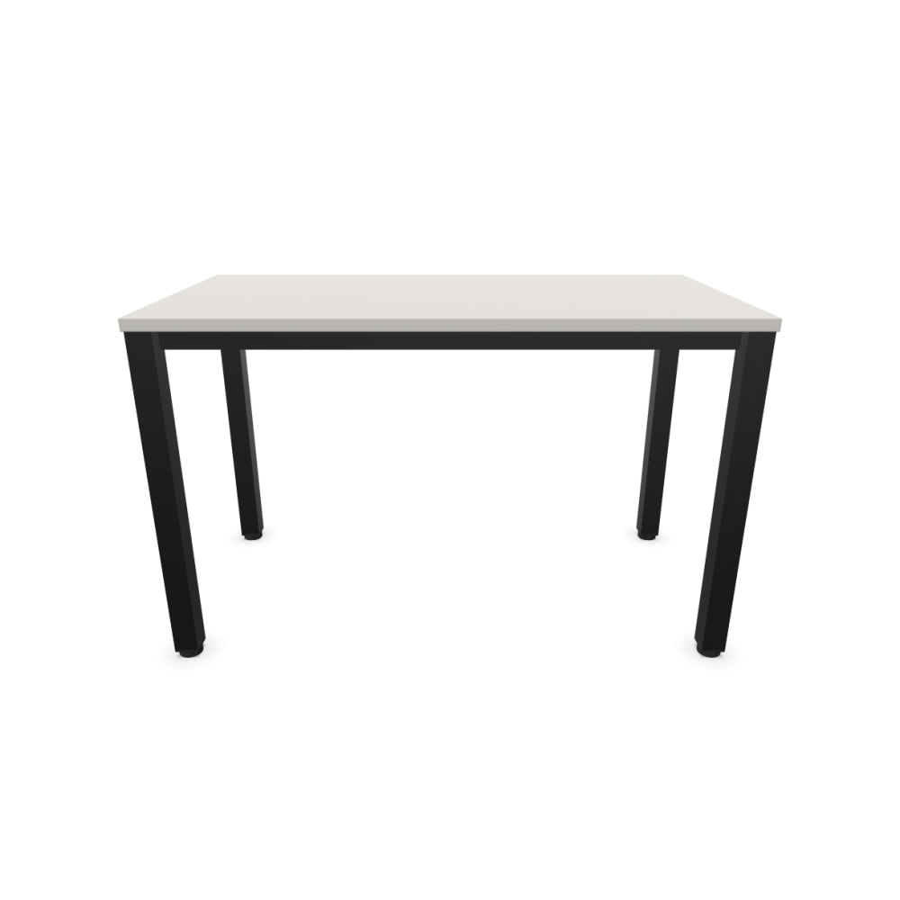 Работно бюро Easy Space с черен квадратен профил, 1200x600x740 мм, ПДЧ 25 мм, платиненосиво