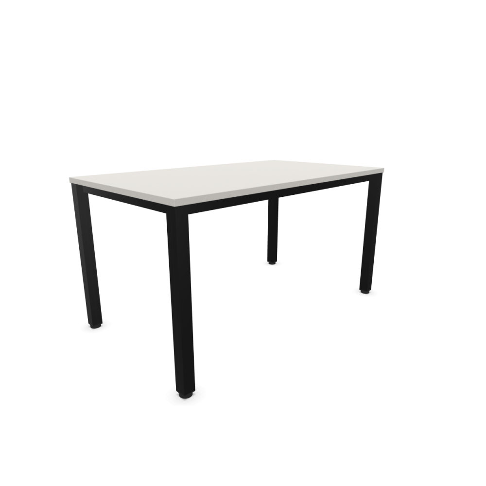 Работно бюро Easy Space с черен квадратен профил, 1200x800x740 мм, ПДЧ 25 мм, платиненосиво