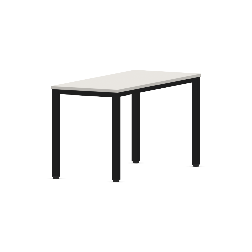 Работно бюро Easy Space с черен квадратен профил, 1400x600x740 мм, ПДЧ 25 мм, платиненосиво