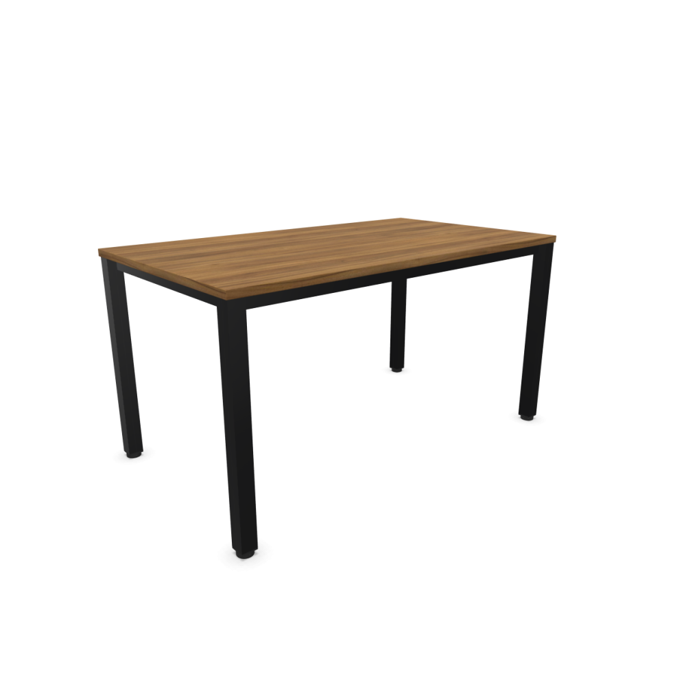 Работно бюро Easy Space с черен квадратен профил, 1400x800x740 мм, ПДЧ 25 мм,орех Дижон