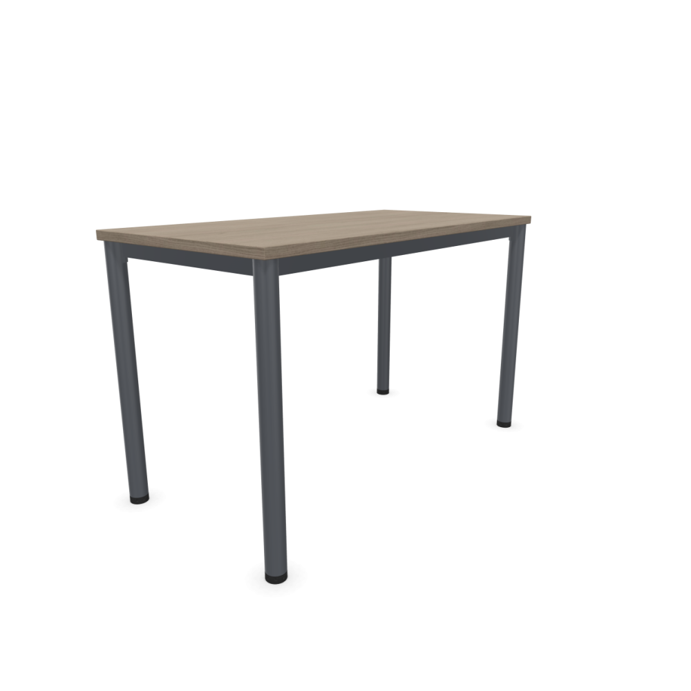 Работно бюро Easy Space със сив кръгъл профил, 1200x600x740 мм, ПДЧ 25 мм, орех Виченца