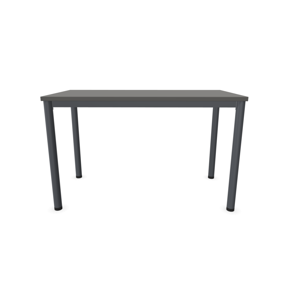 Работно бюро Easy Space със сив кръгъл профил, 1200x600x740 мм, ПДЧ 25 мм, тъмносиво