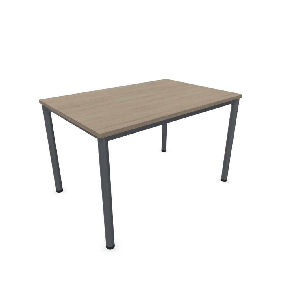 Работно бюро Easy Space със сив кръгъл профил, 1200x800x740 мм, ПДЧ 25 мм, орех Виченца