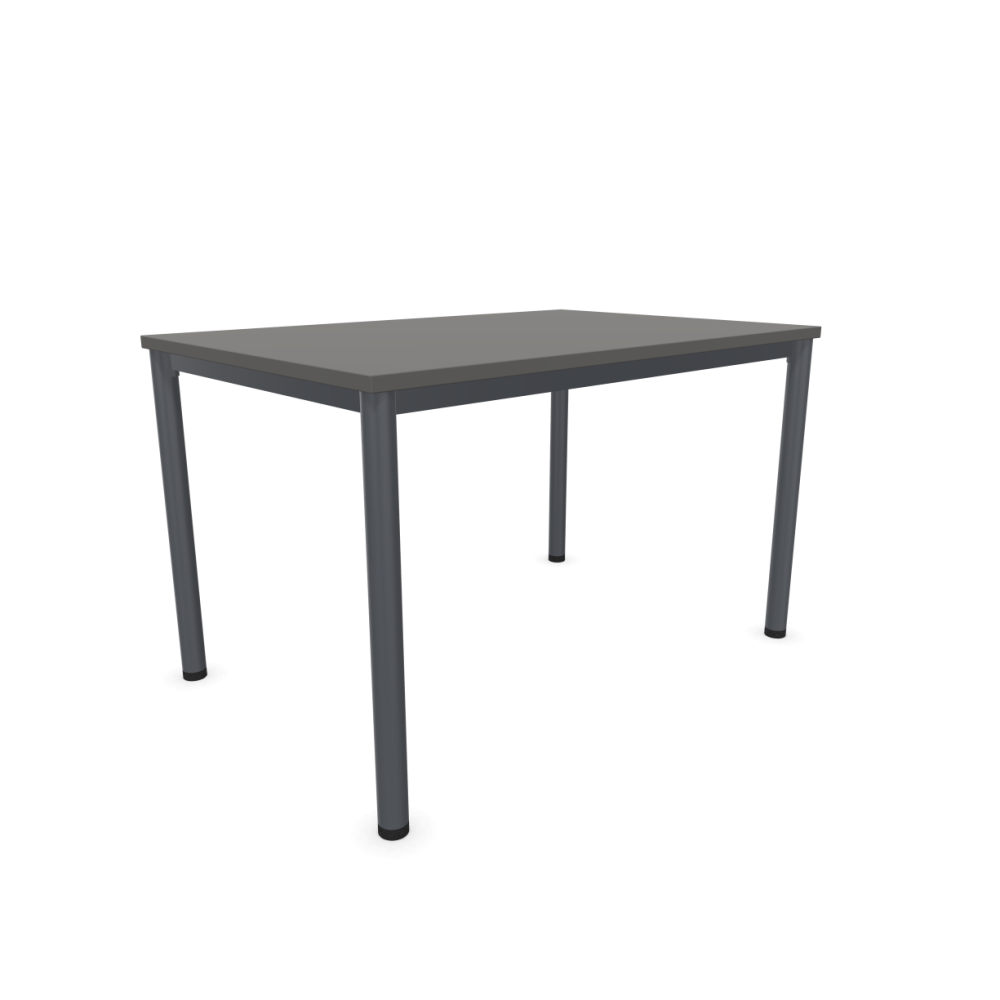 Работно бюро Easy Space със сив кръгъл профил, 1200x800x740 мм, ПДЧ 25 мм, тъмносиво